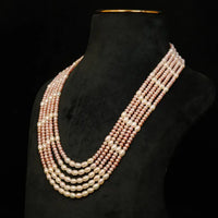Oval and Flat Pearl Necklace 3-4mm / Pearl / Pearl Layers Necklace / Mala