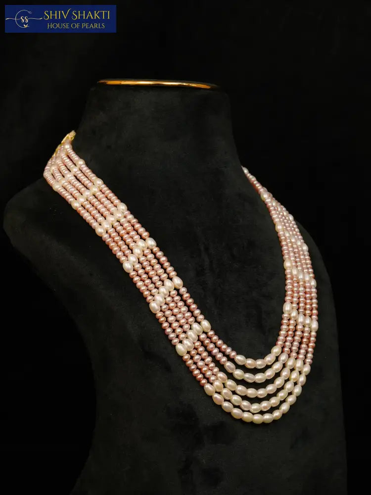 Oval and Flat Pearl Necklace 3-4mm / Pearl / Pearl Layers Necklace / Mala
