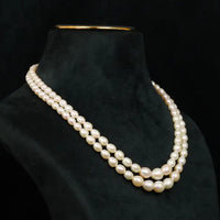 Oval Pearl 2 Line AAA Necklace / Mala