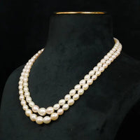Oval Pearl 2 Line AAA Necklace / Mala