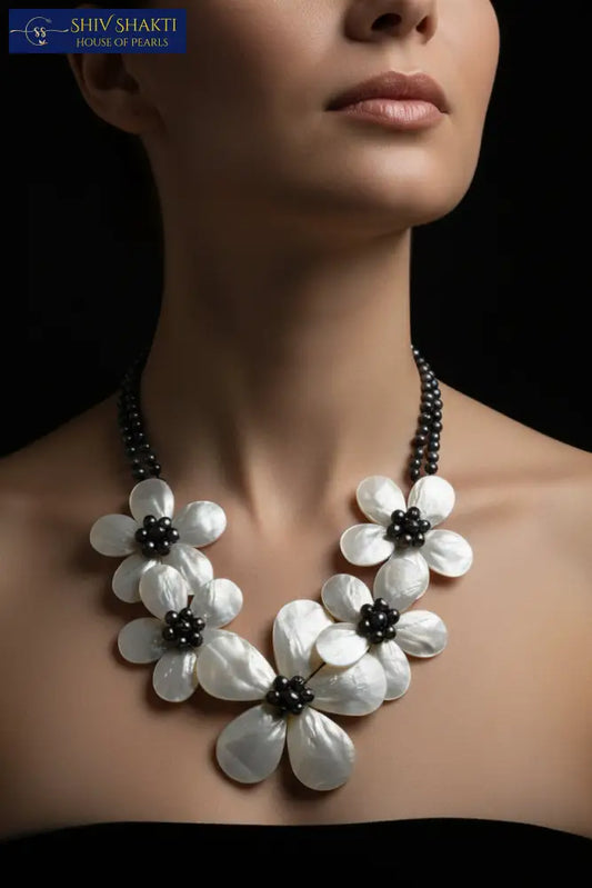 Oyster Flower with Blue Pearl