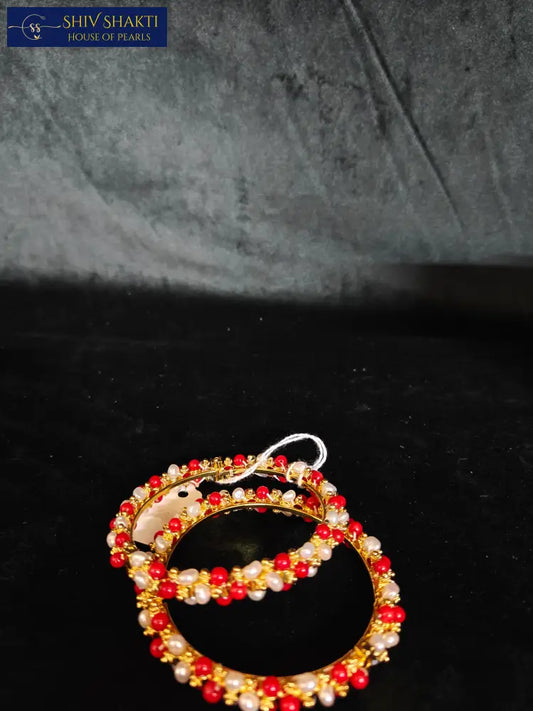 Pearl and coral Bangle Pearl Bangles