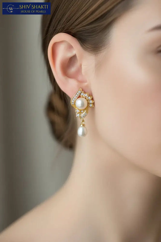 Pearl Bloom Drop Earring Pearl Earrings