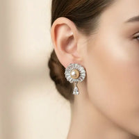 Pearl Blossom Drop Stud Pearl Studs