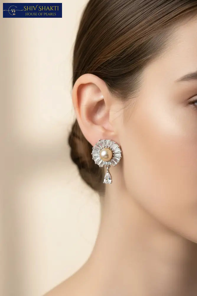 Pearl Blossom Drop Stud Pearl Studs