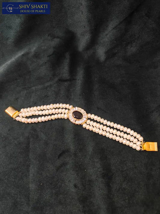 Pearl Bracelets with CZ Stone Pearl Bangles