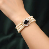 Pearl Bracelets with CZ Stone Pearl Bangles