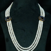 Pearl Brooch With Blue Sapphire