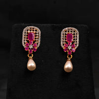 Pearl Brooch With CZ onyx Necklace / Mala