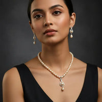 Pearl Drop Necklace Pearl Necklace / Mala