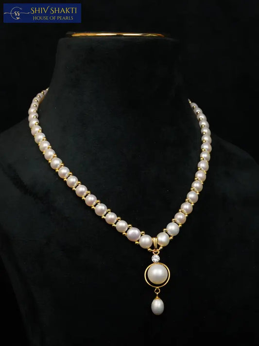 Pearl Drop Pendant Necklace / Mala