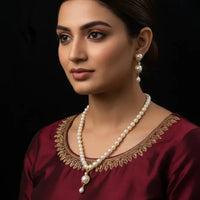 Pearl Drop Pendant Necklace / Mala