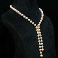 Pearl Drop Pendant Single Line Necklace / Mala