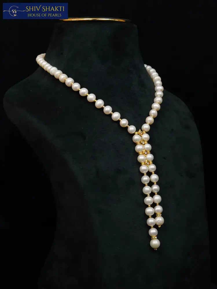 Pearl Drop Pendant Single Line Necklace / Mala