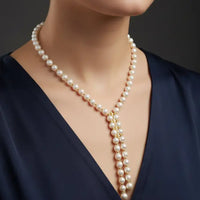 Pearl Drop Pendant Single Line Necklace / Mala