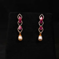 Pearl Drop With CZ Stone Pearl Necklace / Mala