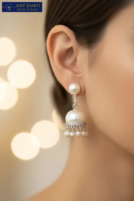 Pearl Jhumka Pearl Earrings