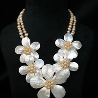 Pearl Oyster Flower Necklace