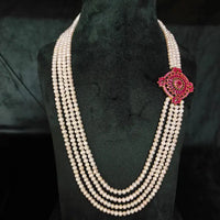 Pearl Ruby Brooch set