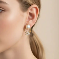 Pearl Studs With Flower Detailing Pearl Studs