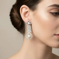 Pearl Sunflower Dangler Earring Pearl Earrings