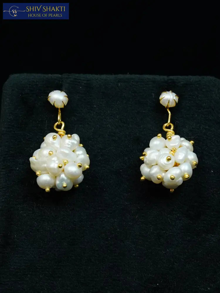 peral cluster drop Pearl Studs