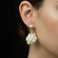 peral cluster drop Pearl Studs