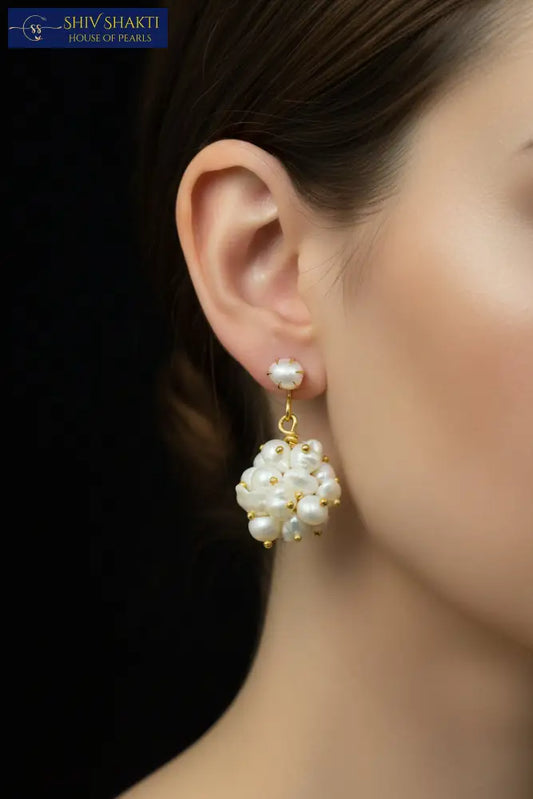 peral cluster drop Pearl Studs