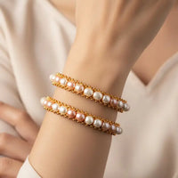 Pink and White Oval 6mm