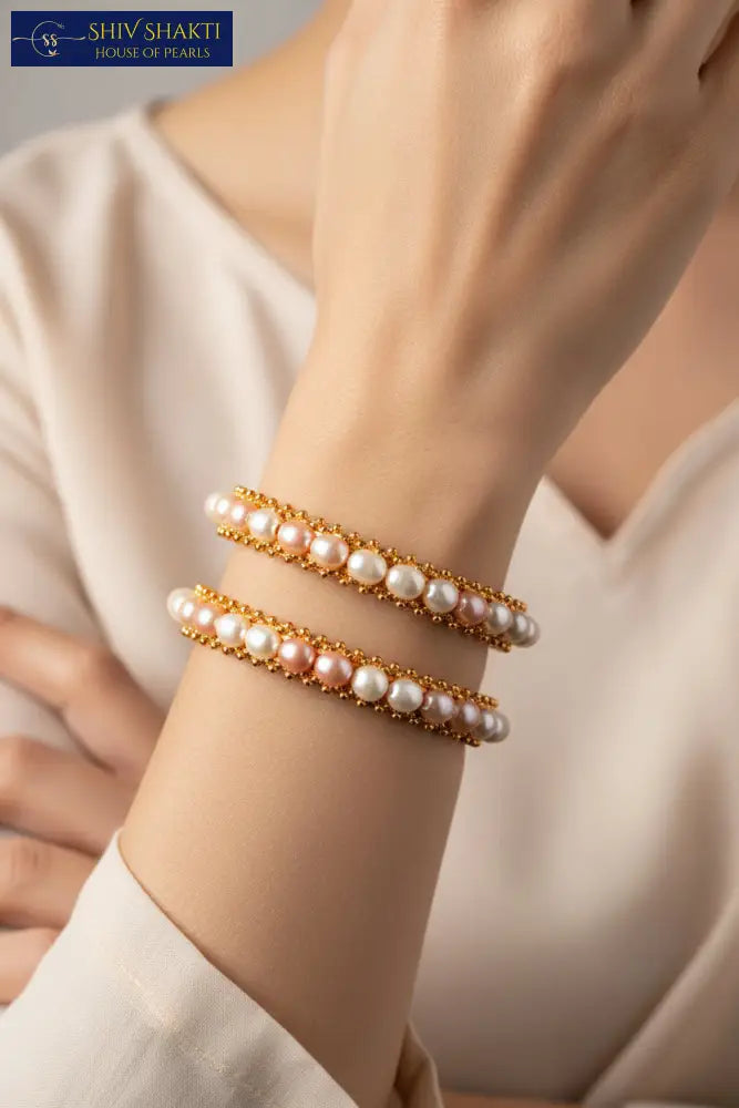 Pink and White Oval 6mm