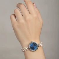 Pink Round jali Pearl Watch