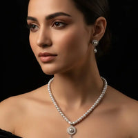 Polished Pearl Set Pearl Necklace / Mala