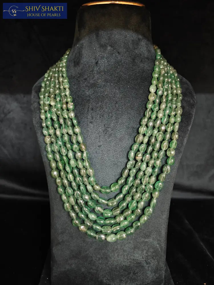 Precious Emarald Stone Mala Necklace / Mala