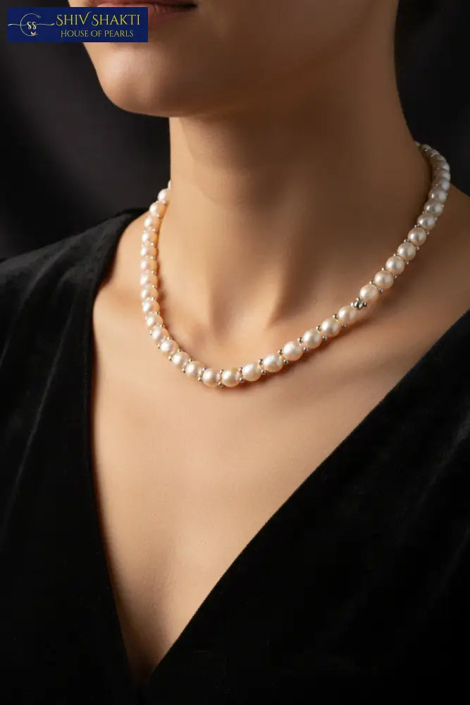 Pure Button Pearl Necklace