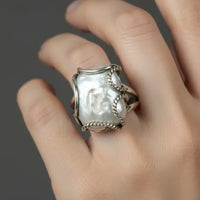 Pure Silver Mother Pearl Ring Silver Jewellery