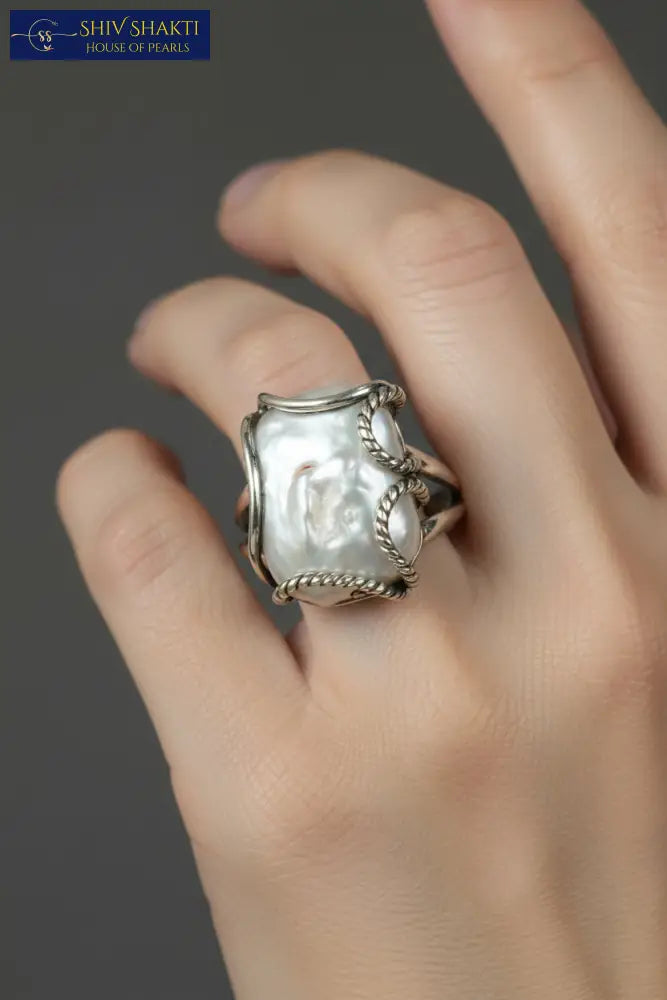 Pure Silver Mother Pearl Ring Silver Jewellery