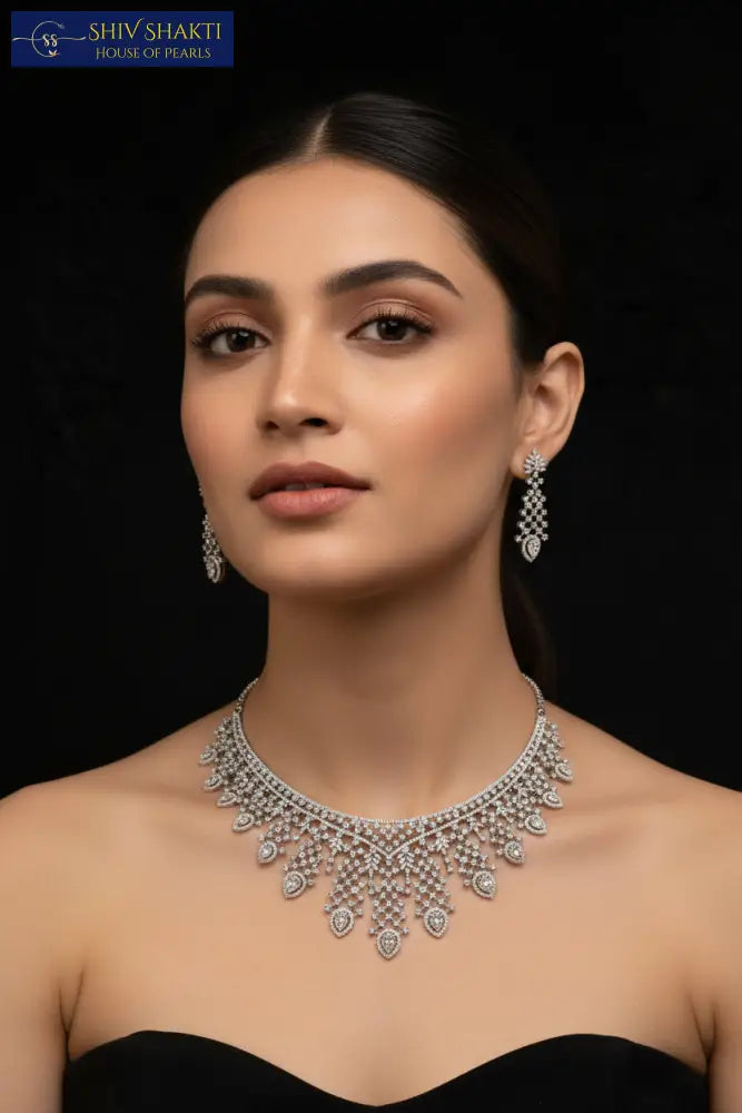 Pure Silver Necklace Party Elegance