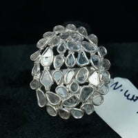 Pure Silver with Uncut Diamond