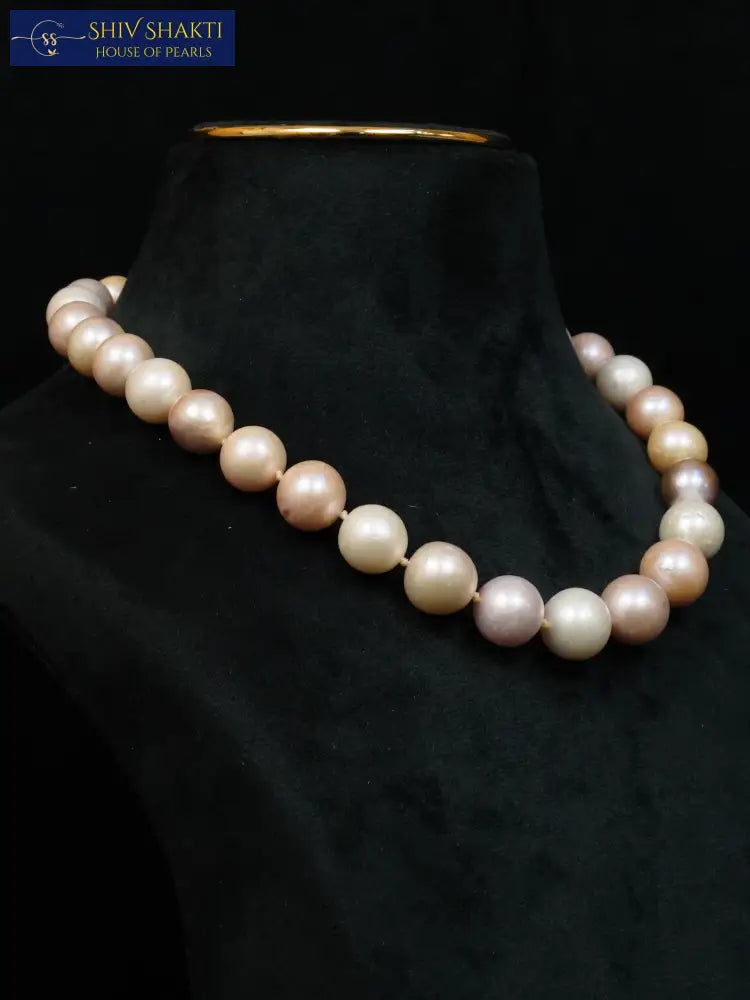 Rainbow Color Big size Pearl Necklace / Mala