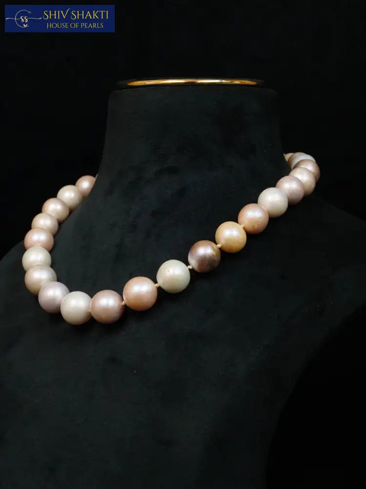 Rainbow Color Big size Pearl Necklace / Mala