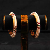Red n green Stone Pearl Kada