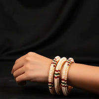 Red n green Stone Pearl Kada