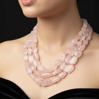 ROSE QUARTZ STONE MALA Necklace / Mala