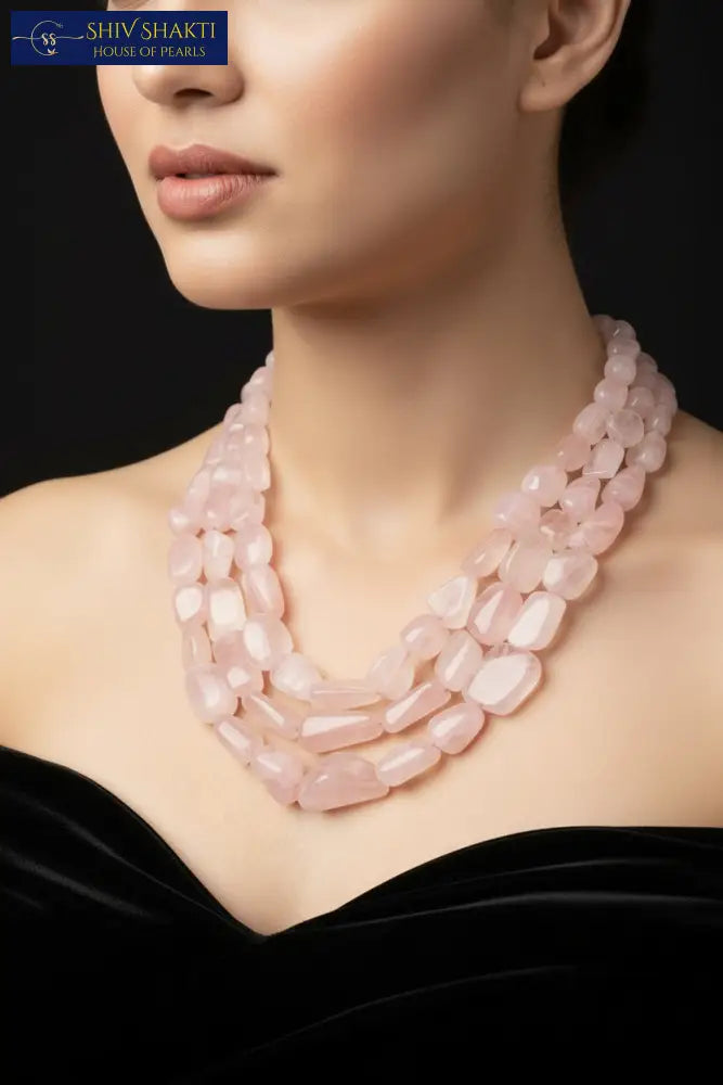 ROSE QUARTZ STONE MALA Necklace / Mala