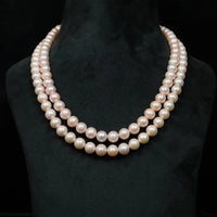 Round Pearl Mala 2 Lines Necklace / Mala