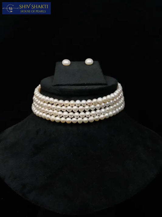 Round White Pearl Choker