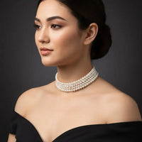 Round White Pearl Choker