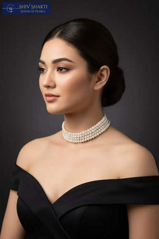 Round White Pearl Choker