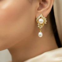 Royal Pearl Peacock Drop Earring Pearl Earrings