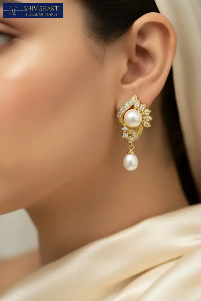 Royal Pearl Peacock Drop Earring Pearl Earrings